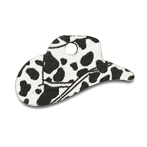 Wooden charm cowboy hat White-Black