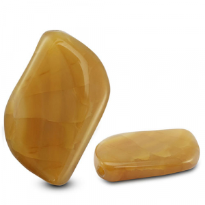 Natural stone beads Chalcedony & Agate leaf crackled Transparent Ochre Yellow-Ochre Brown