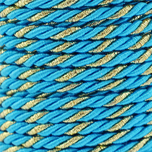 Trendy cord twisted 3mm Turquoise-Gold