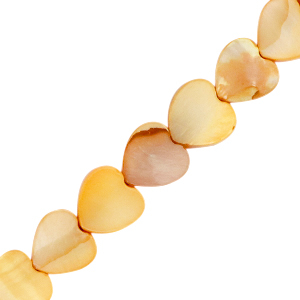 Shell beads heart Marigold Orange
