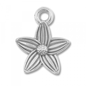 Stainless steel charms flower Silver
