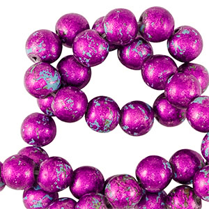 Beads Ceramic 8mm Metallic purple-blue