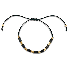 Trendy Anklets / Ankle bracelets mixed beads Black-Gold