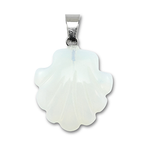Natural stone charms glass shell Transparent White