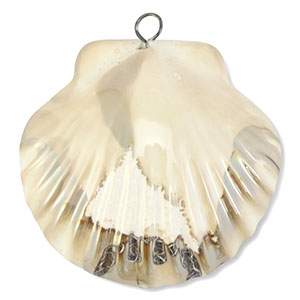 DQ greek ceramic charms scallop Beige-Brown