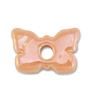 DQ greek ceramic beads butterfly Coral Peach