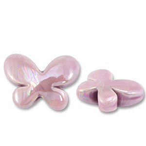 DQ greek ceramic beads butterfly Lilac