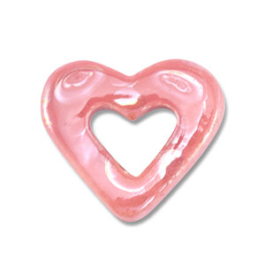 DQ greek ceramic beads heart Mauve Pink