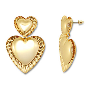 Trendy earrings heart Gold