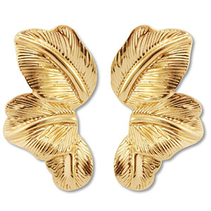 Trendy earrings leaf Gold