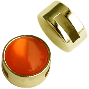 DQ European metal sliders Cuoio with setting for 12mm cabochon Gold