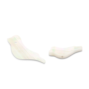 Shell beads bird White (natural colour)