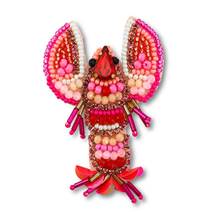 Brooches lobster Multicolour Pink-Red-White
