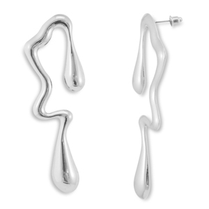 Trendy earrings irregular Silver