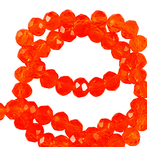 Top faceted beads 4x3mm disc Dark orange