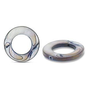 Shell beads 20mm round Grey