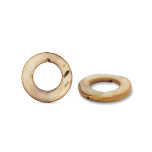 Shell beads 15mm round Brown