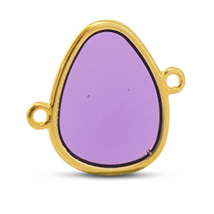 DQ European metal charms connector Purple-Gold (Nickelfree)