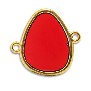 DQ European metal charms connector Red-Gold (Nickelfree)