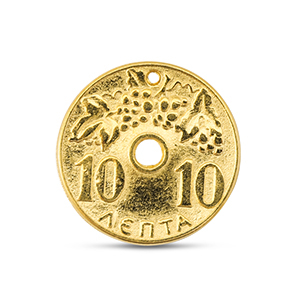 DQ European metal charms coin Gold (Nickelfree)