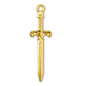 DQ European metal charms sword Gold (Nickelfree)