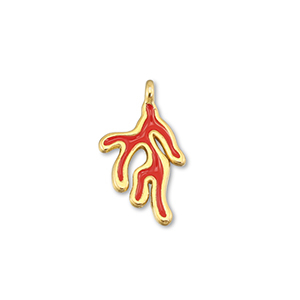 DQ European metal charms coral Red-Gold (Nickelfree)