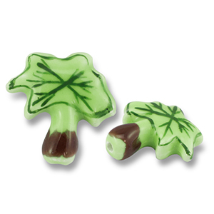 Beads ceramic palmtree Green-Brown