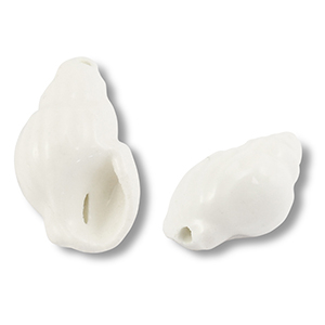 Beads ceramic whelk White