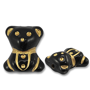 Acrylic beads bear Black-Gold