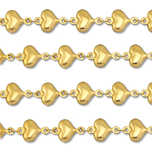 Stainless steel findings belcher chain heart Gold