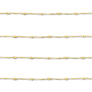 Stainless steel findings belcher chain rod with ball Gold