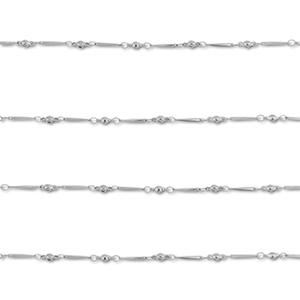 Stainless steel findings belcher chain rod with ball Silver