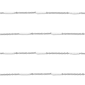 Stainless steel findings belcher chain with rod Silver-White