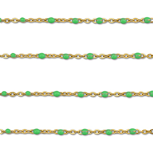 Stainless steel findings belcher chain 1mm Gold-Green