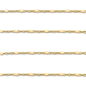 Stainless steel findings belcher chain 1mm Gold-Nude Peach