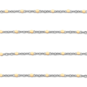 Stainless steel findings belcher chain 1mm Silver-Nude Peach