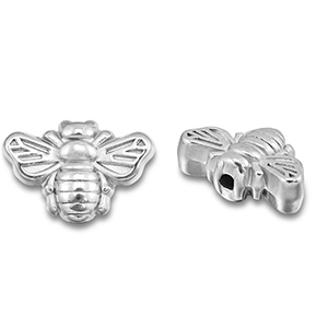 Stainless steel beads bee Silver