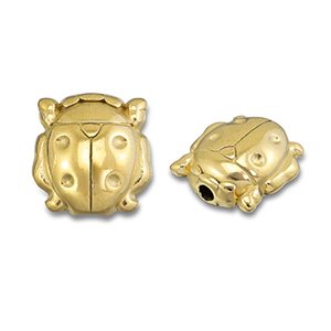 Stainless steel beads ladybug Gold