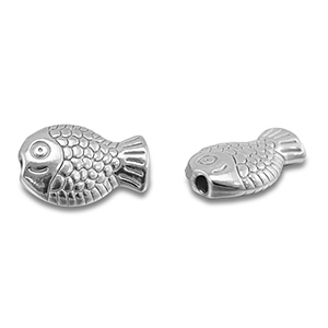 Stainless steel beads fish Silver