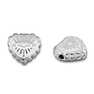 Stainless steel beads heart Eye of Providence Silver