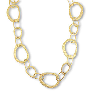 Statement chain necklaces oval Gold