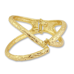 Statement bracelets bangle crossed Gold