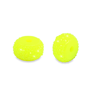 Resin beads rondelle 10mm Neon Yellow