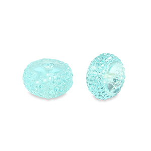 Resin beads rondelle 8mm Light Blue
