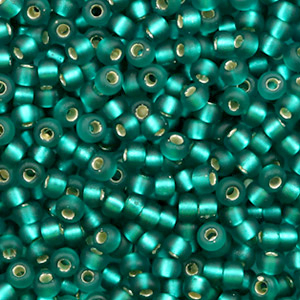 Miyuki seed beads 8/0 Silverlined Matte Teal Green 8-2425F