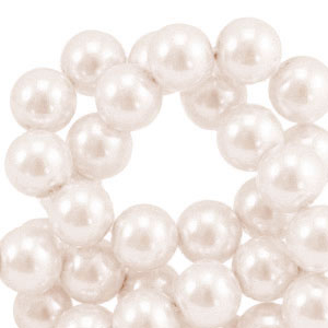 Glass pearls 8mm Cream Pink