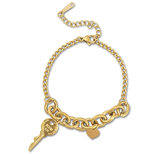 Stainless steel bracelets key Gold