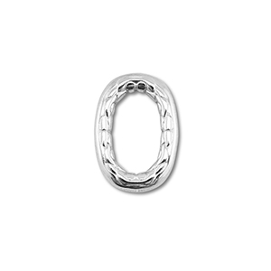 Stainless steel findings connector oval Silver
