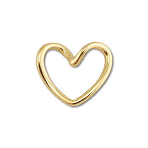 Stainless steel findings connector heart Gold