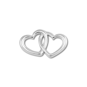 Stainless steel findings connector heart Silver